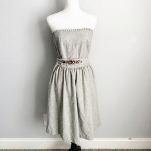 Banana Republic Gray Embellished Wool Blend Dress